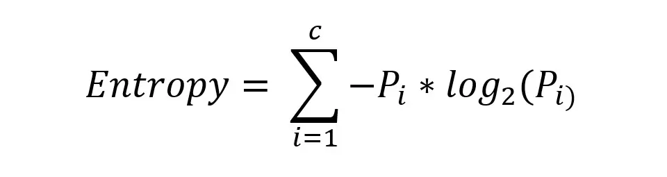 Formula for entropy